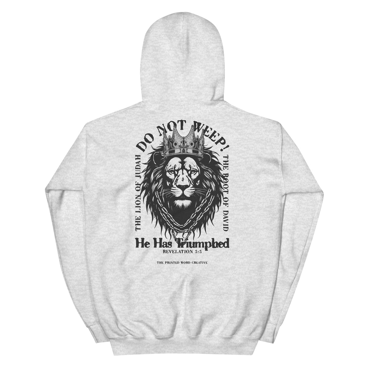 Do Not Weep garment, back view with the full print