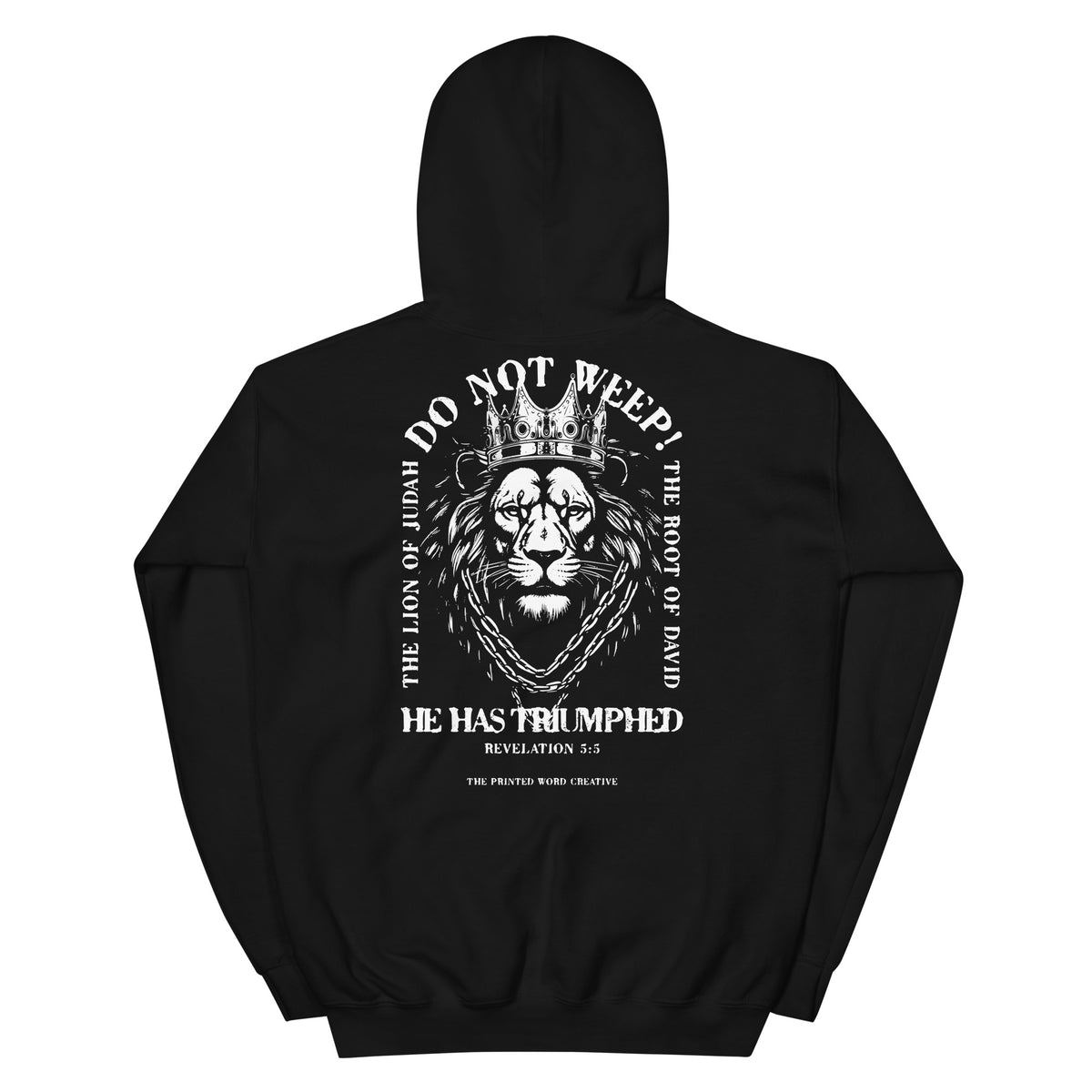 Do Not Weep garment, back view with the full print