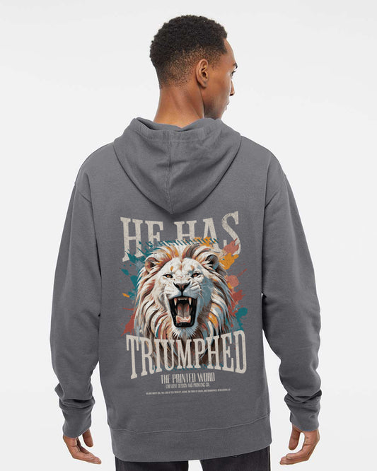 He Has Triumphed - Midweight Hooded Sweatshirt - Charcoal