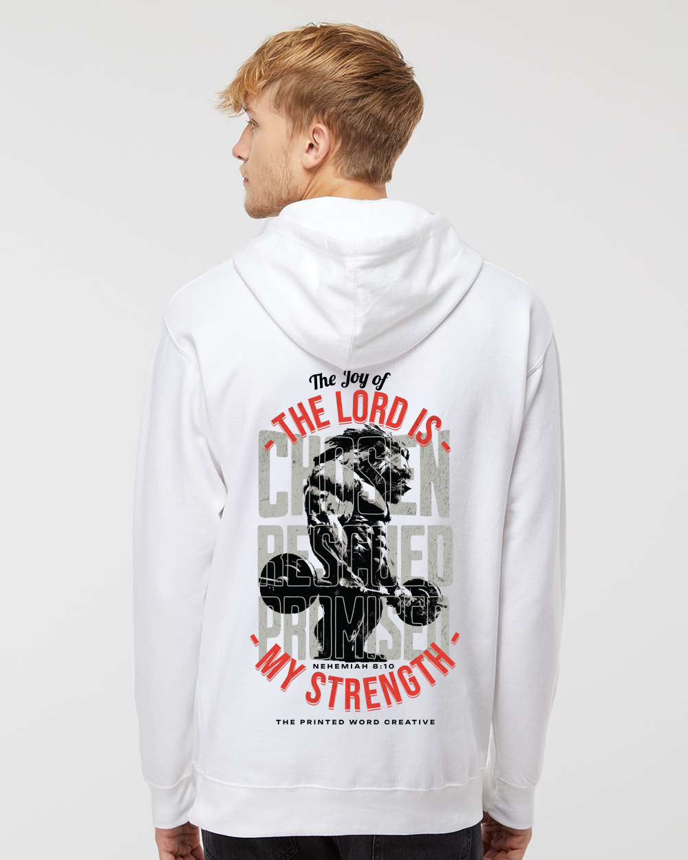 The Joy Of The Lord - Midweight Hooded Sweatshirt - White