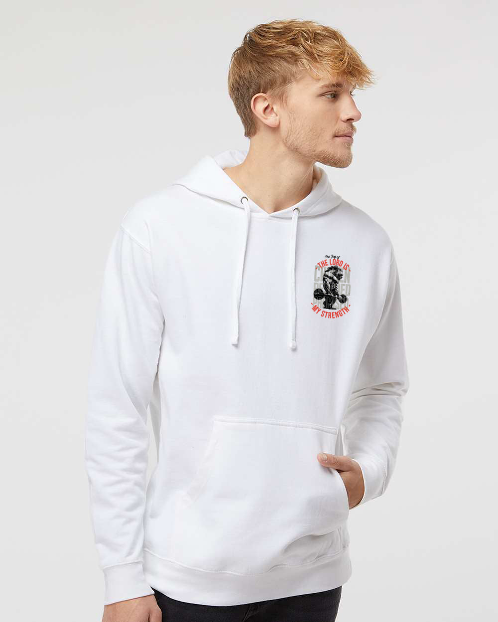 The Joy Of The Lord - Midweight Hooded Sweatshirt - White