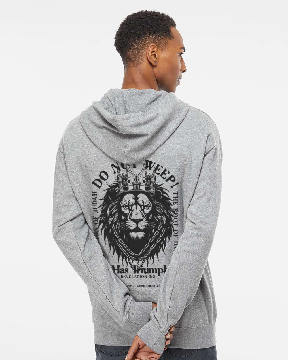 Don't Weep- Midweight Full Zip Hooded Sweatshirt - Heather Grey