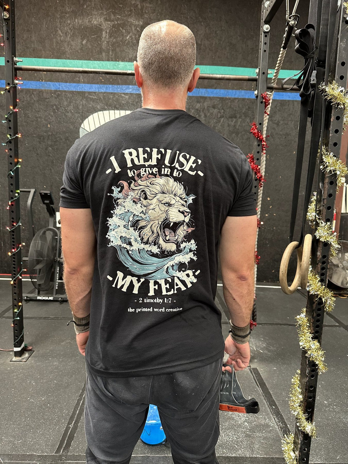 I Refuse tee at the gym, back print