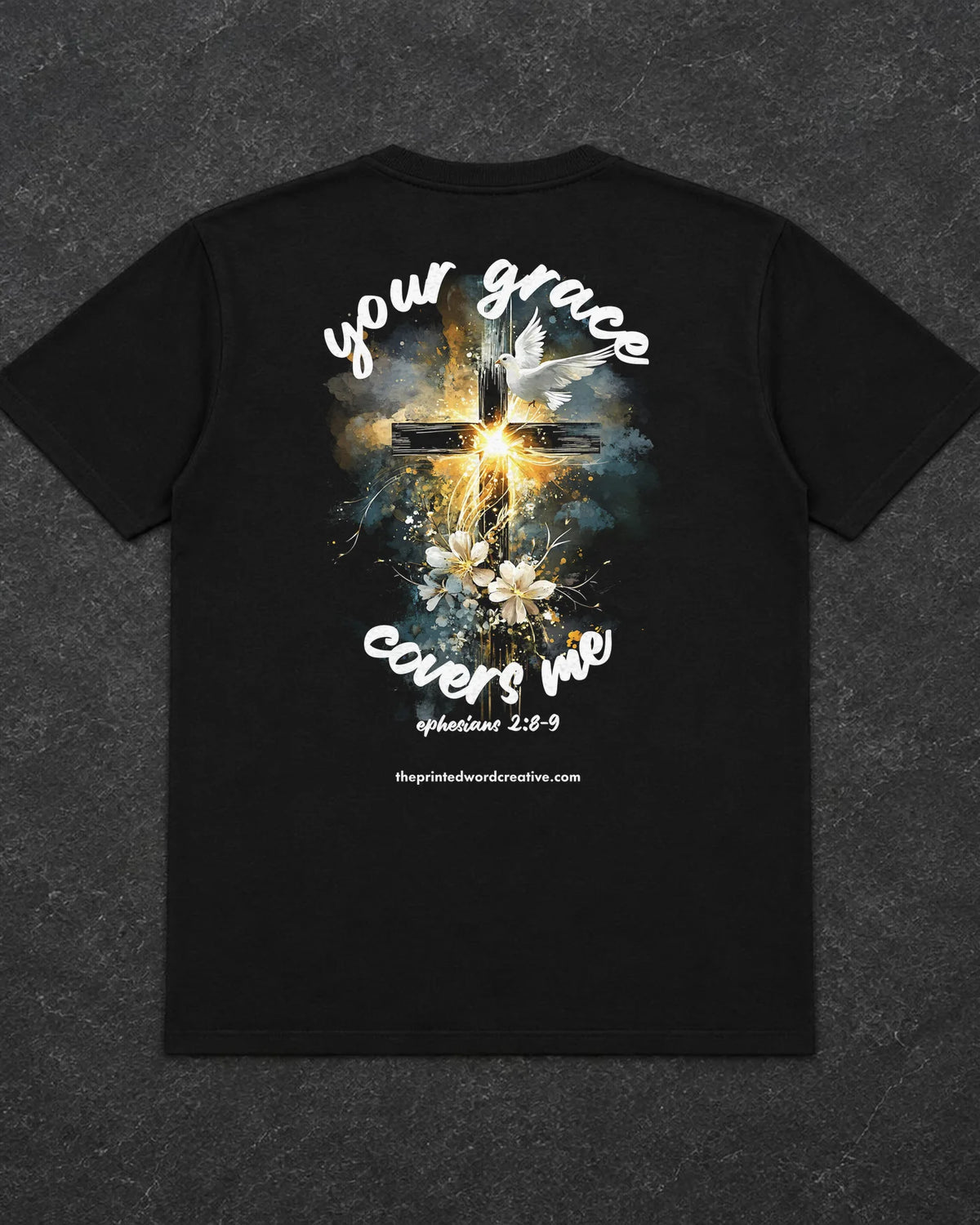 Your Grace garment, print facing up